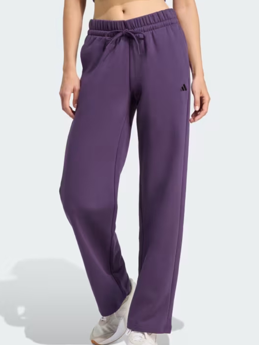 Adidas Women XL Purple Essentials Small Logo Feel Cozy Open-Hem Pants NWT